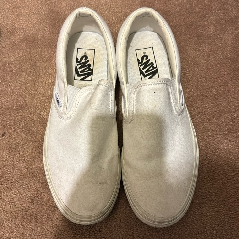 White slip on vans